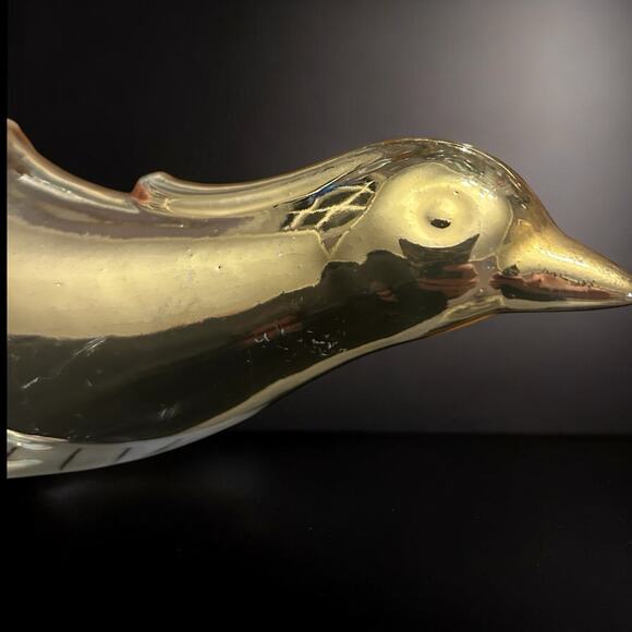 Vintage -MCM -Pair Of Belmonte Porcelain Gold Pheasants 12 In- Perfect Condition - Picture 8 of 10